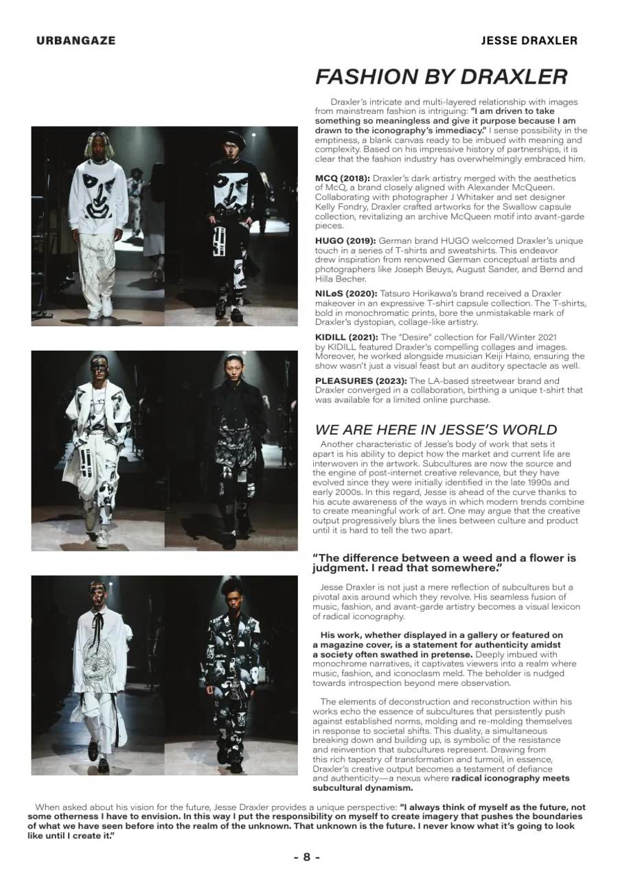 Urbangaze black and white editorial spread page 8